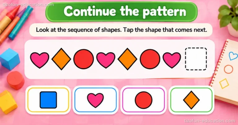 Pre-K & Kindergarten Math — Continue a pattern