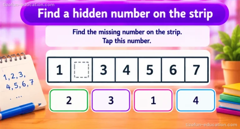 Pre-K & Kindergarten Math — Find a number on the strip