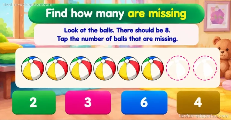 Pre-K & Kindergarten Math — Find how many are missing