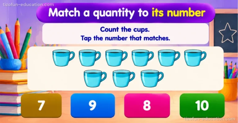 Pre-K & Kindergarten Math — Match an amount to its digit