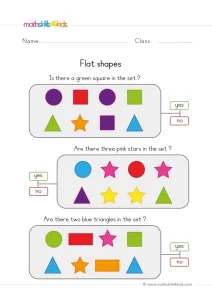 Is There a Green Square? Shape and Color Questions for Pre-K