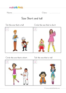 Short or Tall? Four Pairs of People to Compare by Height in Pre-K